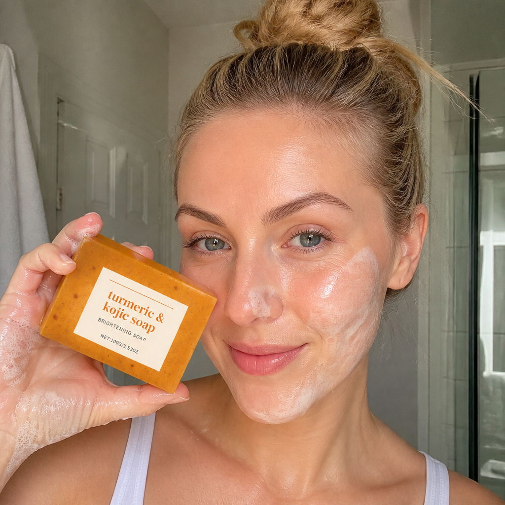 Brightening Turmeric & Kojic Acid Facial Soap – Smooth Glow Cleansing Bar