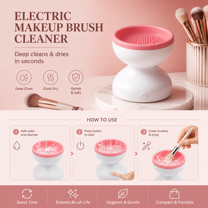 Electric Makeup Brush Cleaner – Deep Cleans & Dries in Seconds