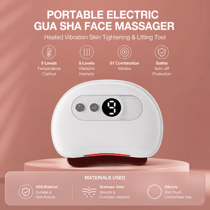 Portable Electric Gua Sha Face Massager – Heated Vibration Skin Tightening & Lifting Tool
