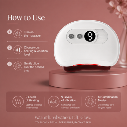 Portable Electric Gua Sha Face Massager – Heated Vibration Skin Tightening & Lifting Tool