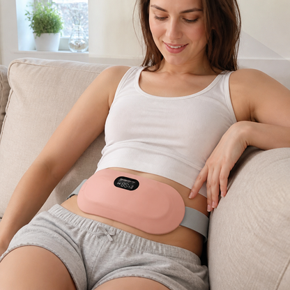 Period Pain Relief Heating Pad & Abdominal Massager with Heat & Vibration for Period Cramps