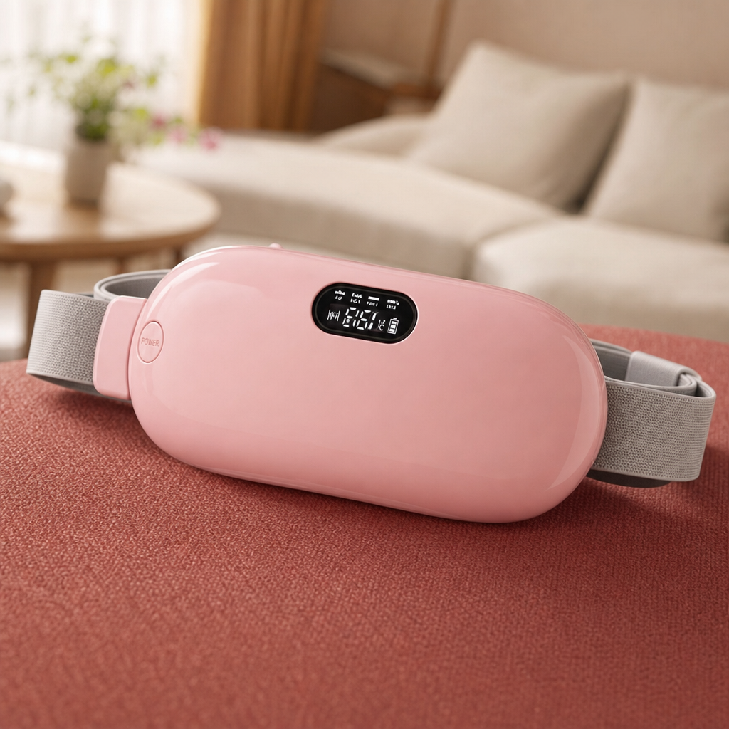 Period Pain Relief Heating Pad & Abdominal Massager with Heat & Vibration for Period Cramps