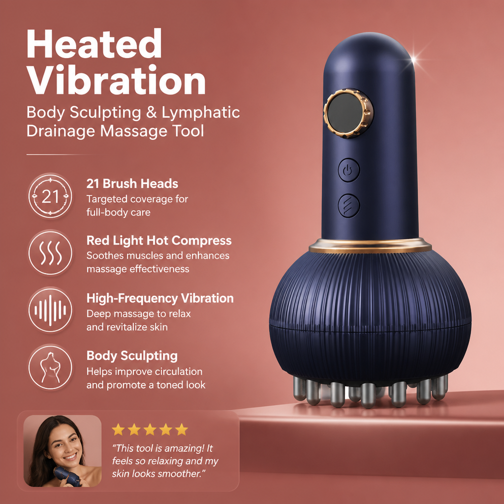 Heated Vibration Body Sculpting & Lymphatic Drainage Massage Tool