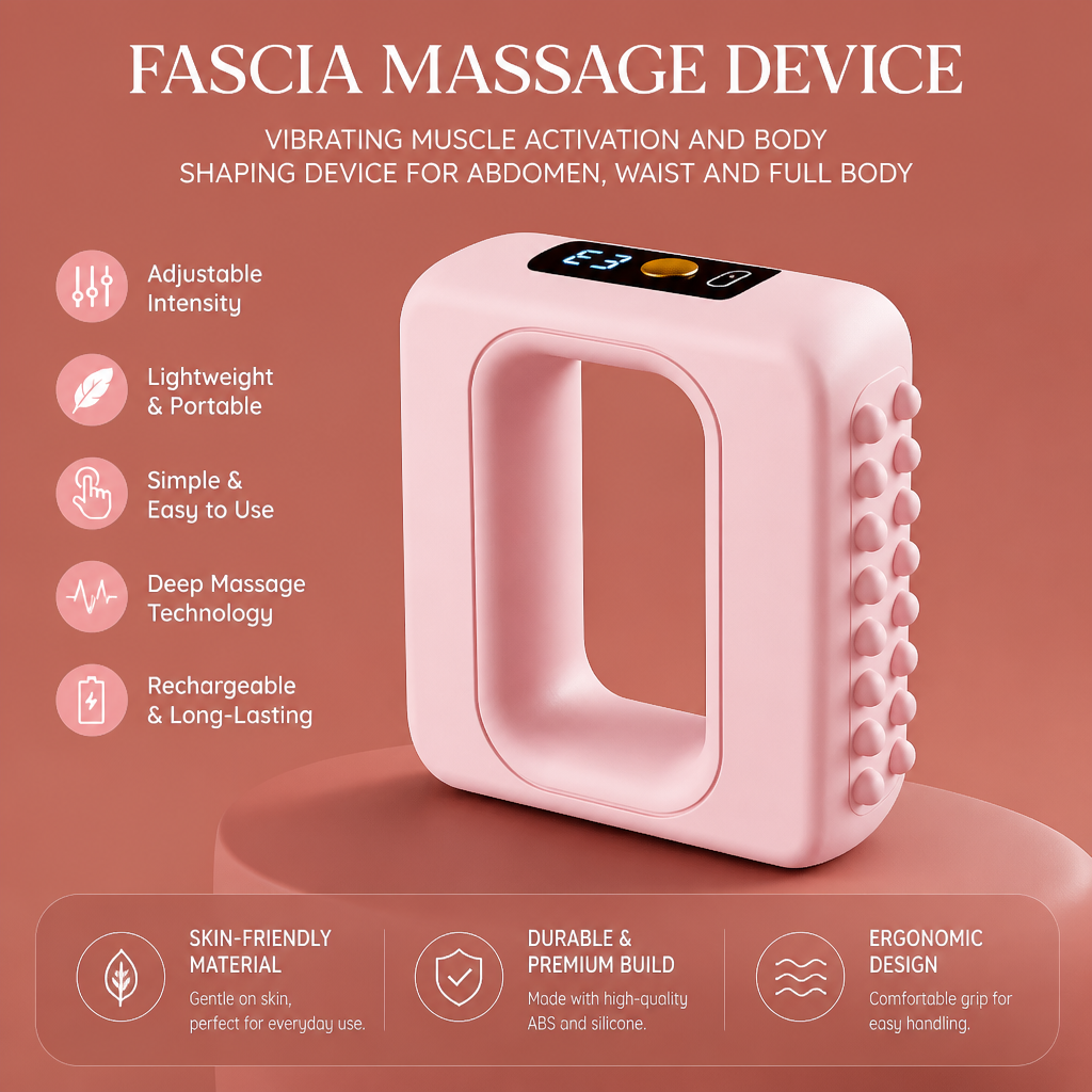 Fascia Massage Device – Vibrating Muscle Activation and Body Shaping Device for Abdomen, Waist and Full Body
