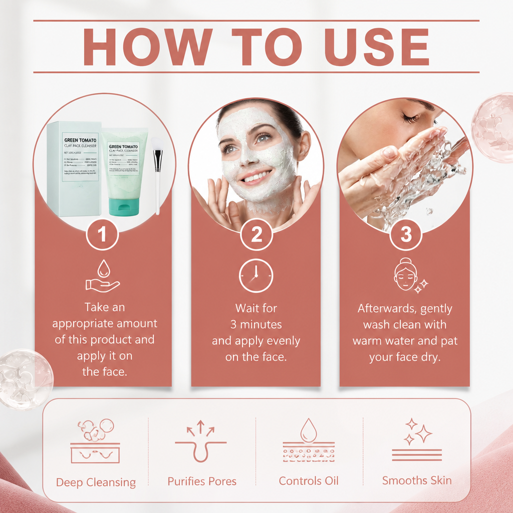 Green Tomato Clay Face Cleanser – Deep Cleansing & Fresh Skin Feel