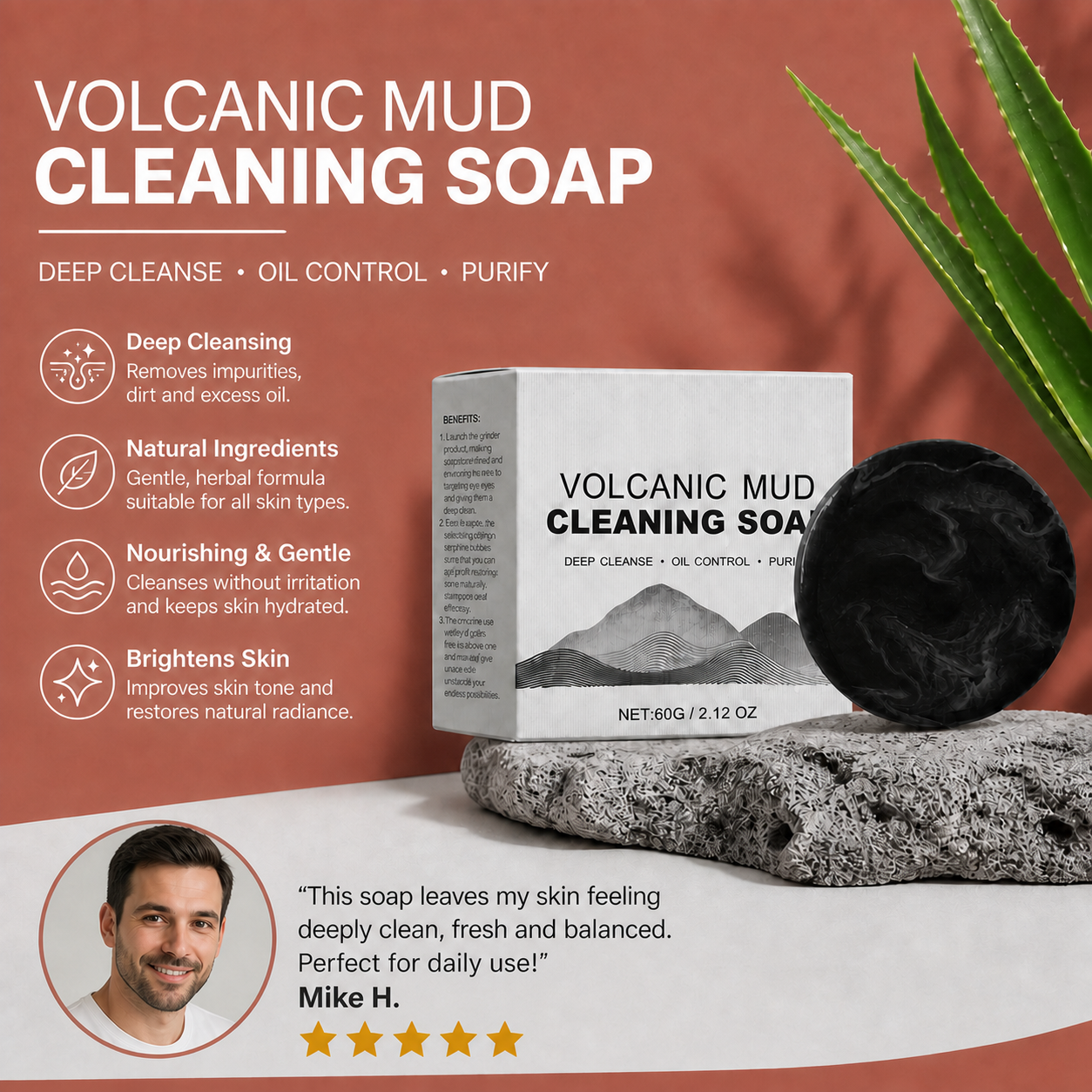 Volcanic Charcoal Cleansing Bar – Deep Clean for Fresh, Balanced Skin