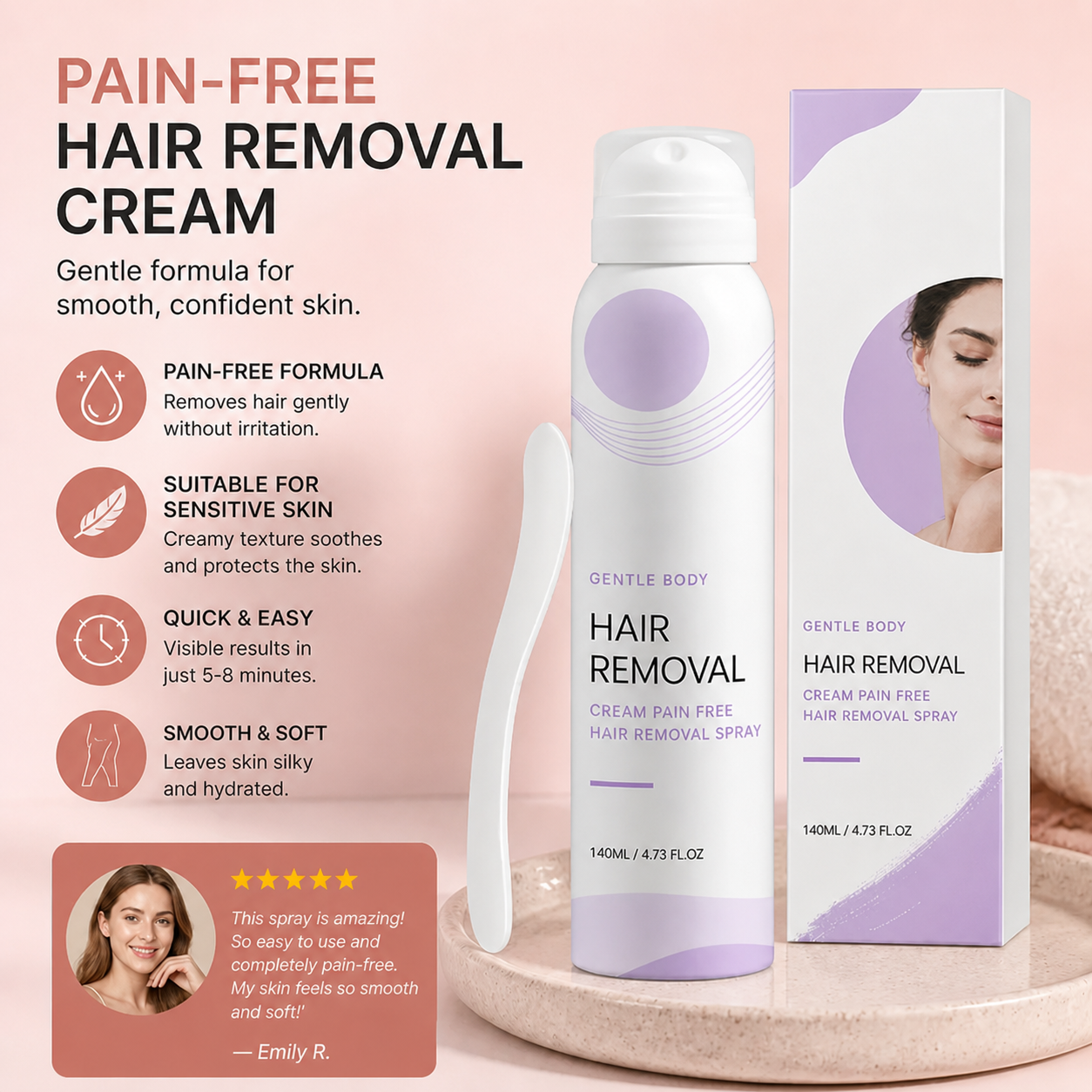 Pain-Free Woman Hair Removal Cream – Gentle Formula for Sensitive Skin