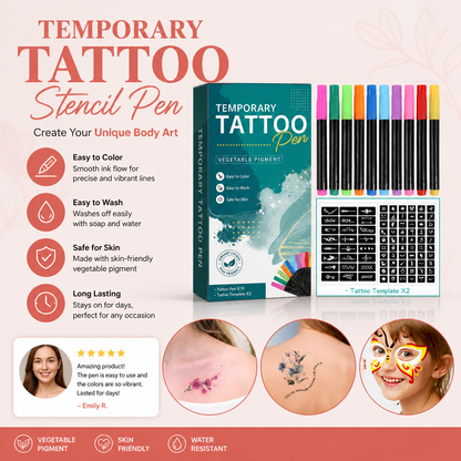 Temporary Tattoo Stencil Pen – Create Custom Body Art Designs Easily