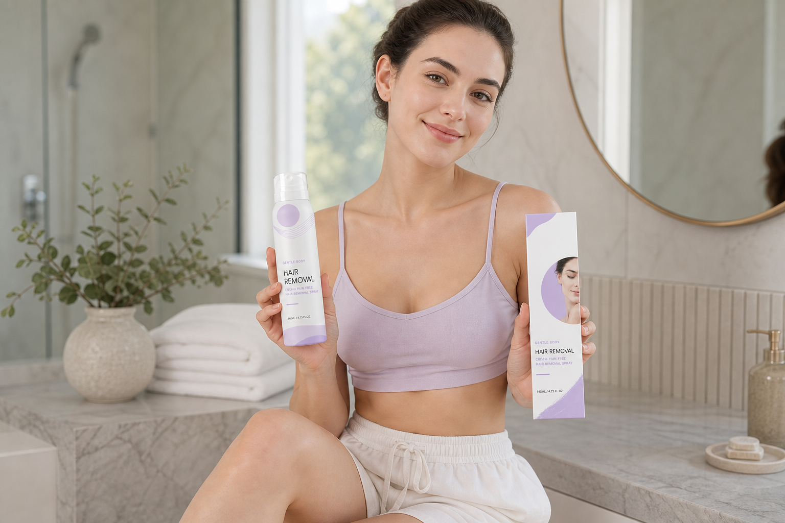 Pain-Free Man Hair Removal Cream before and after smooth-skin result