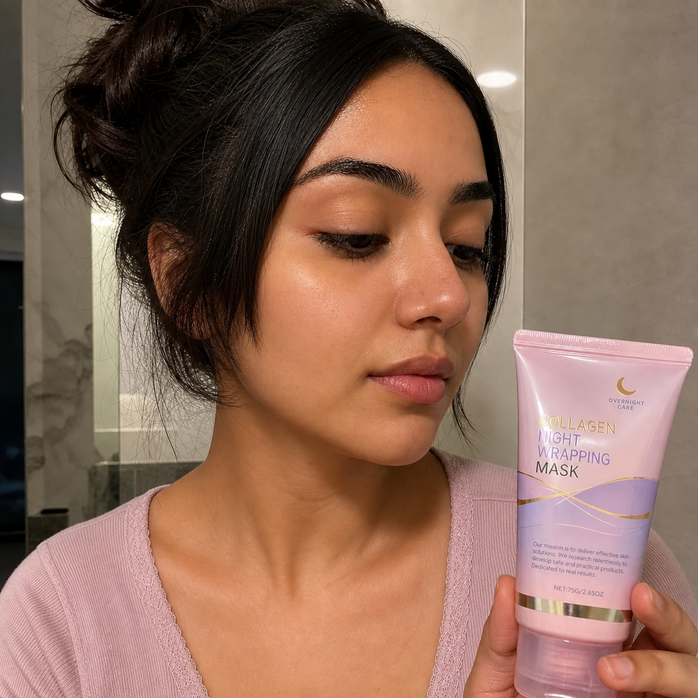 Customer morning skin after using Beauty Britain Korean Collagen Night Wrapping Mask