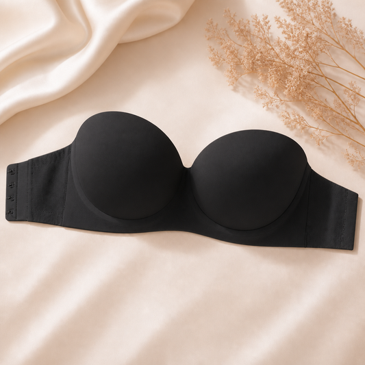 Strapless Bandeau Push-Up Bra – Non-Slip, Supportive & Seamless for Maximum Hold