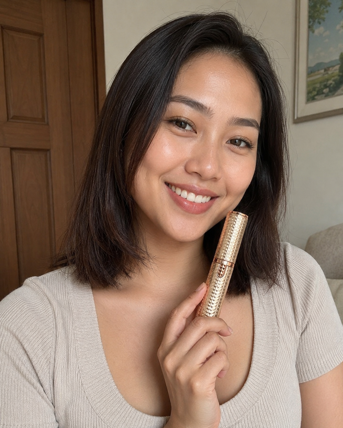 Beauty Britain customer using the 3-in-1 Precision Electric Beauty Trimmer