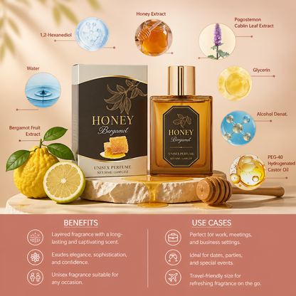Honey Bergamot Perfume – Elegant Unisex Fragrance With Warm Notes
