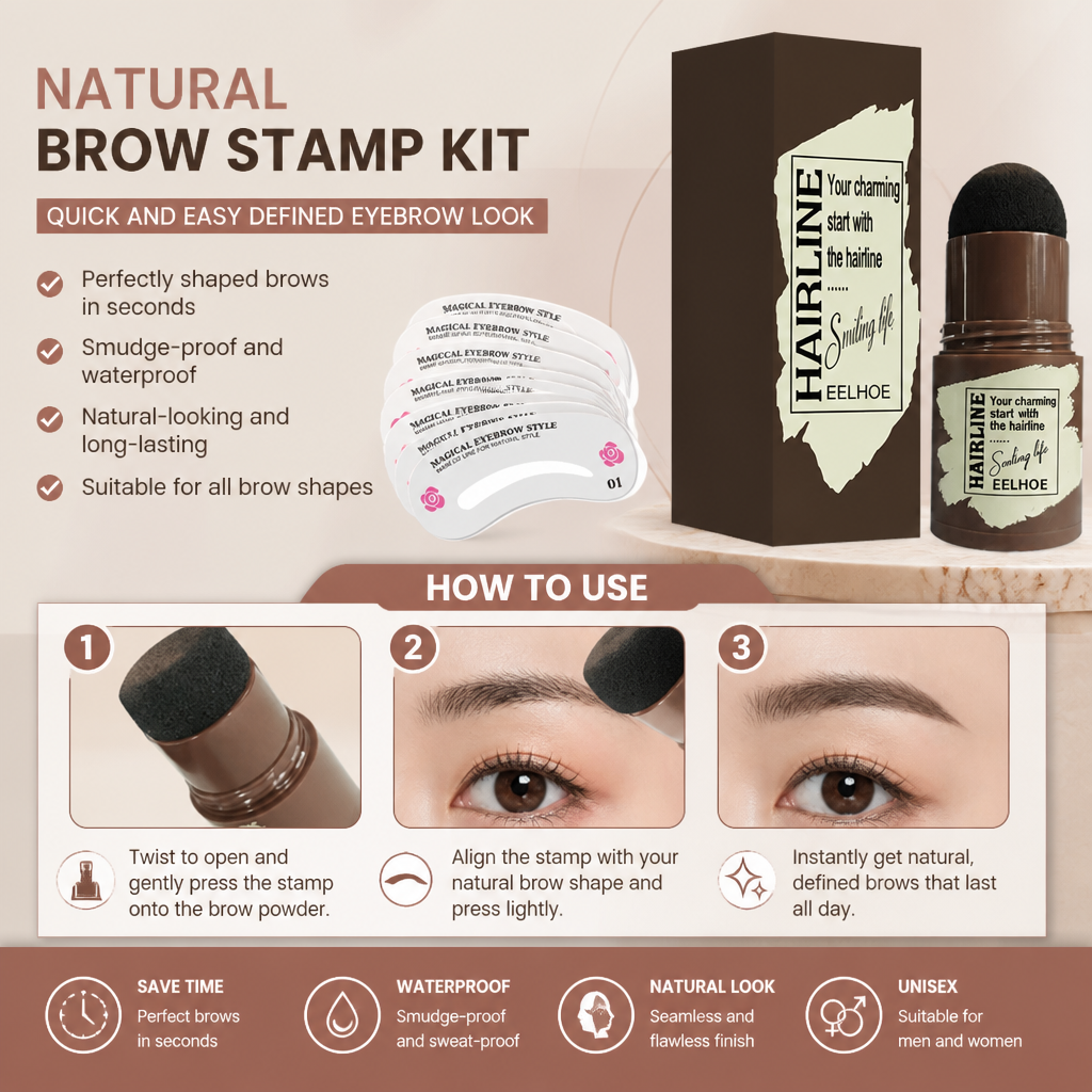 Natural Brow Stamp Kit – Quick And Easy Defined Eyebrow Look