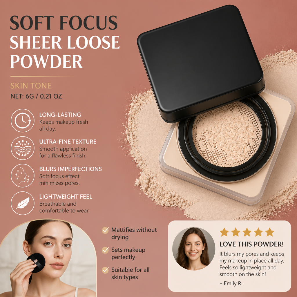Soft Focus Sheer Loose Powder – Lightweight Setting Makeup For Smooth Finish