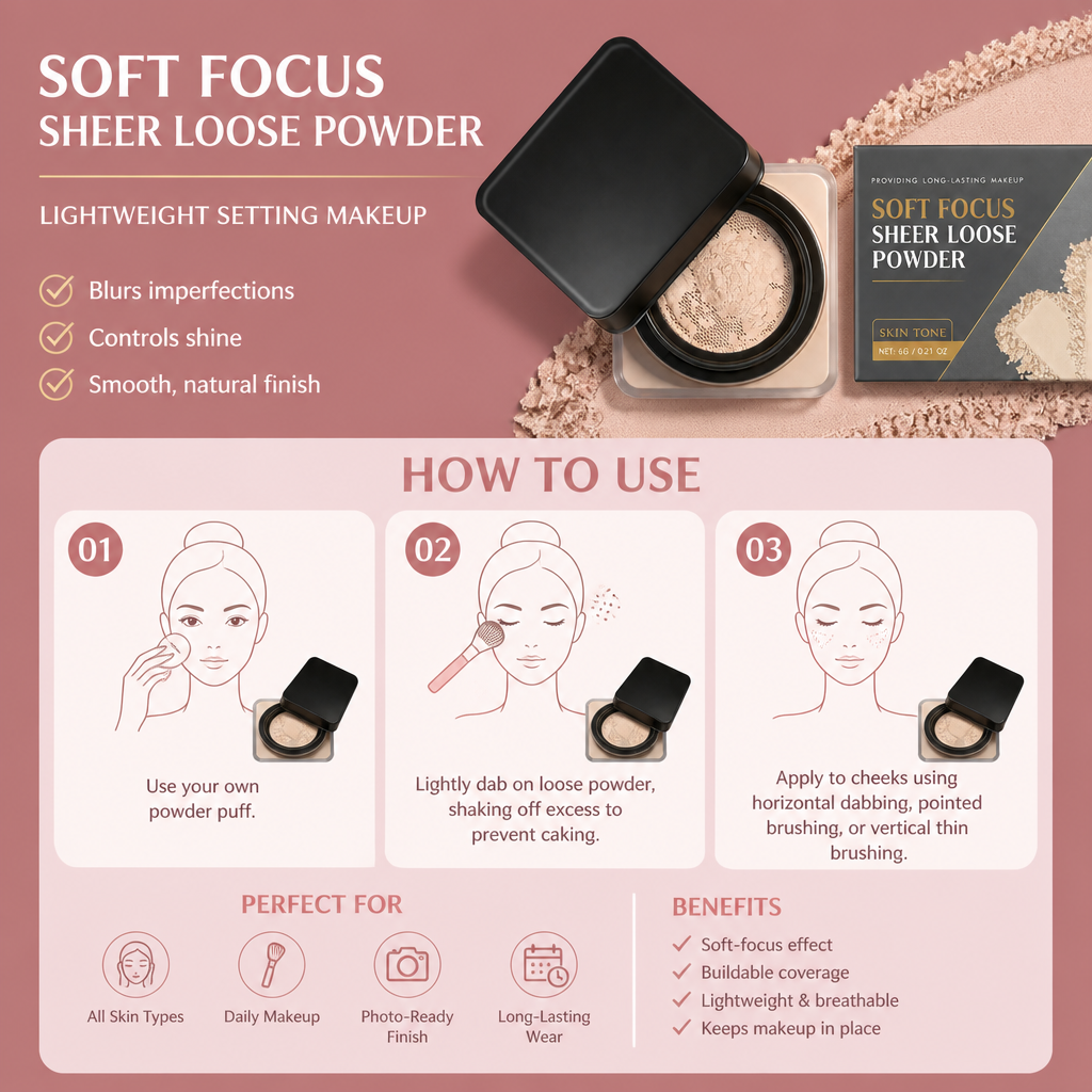 Soft Focus Sheer Loose Powder – Lightweight Setting Makeup For Smooth Finish
