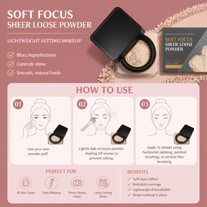 Soft Focus Sheer Loose Powder – Lightweight Setting Makeup For Smooth Finish