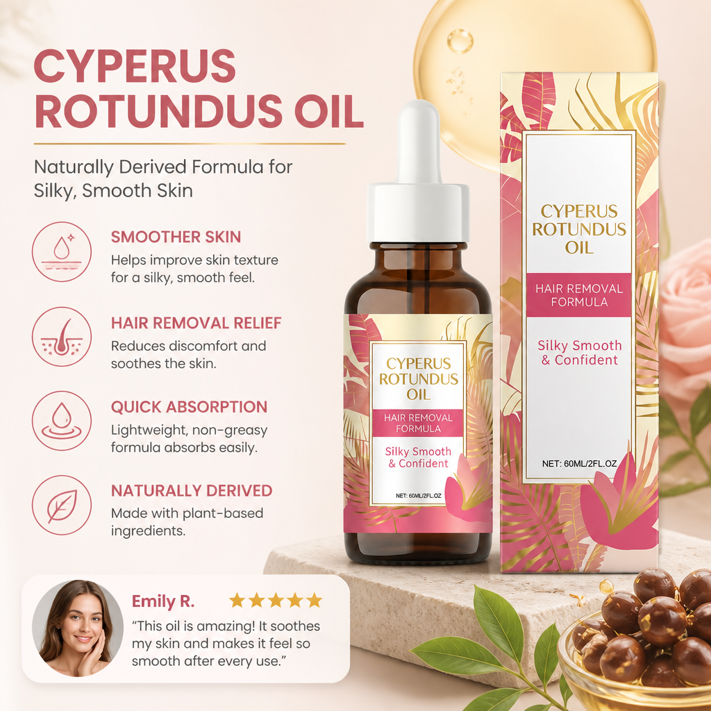 Cyperus Rotundus Oil – Naturally Derived Formula for Silky, Smooth Skin