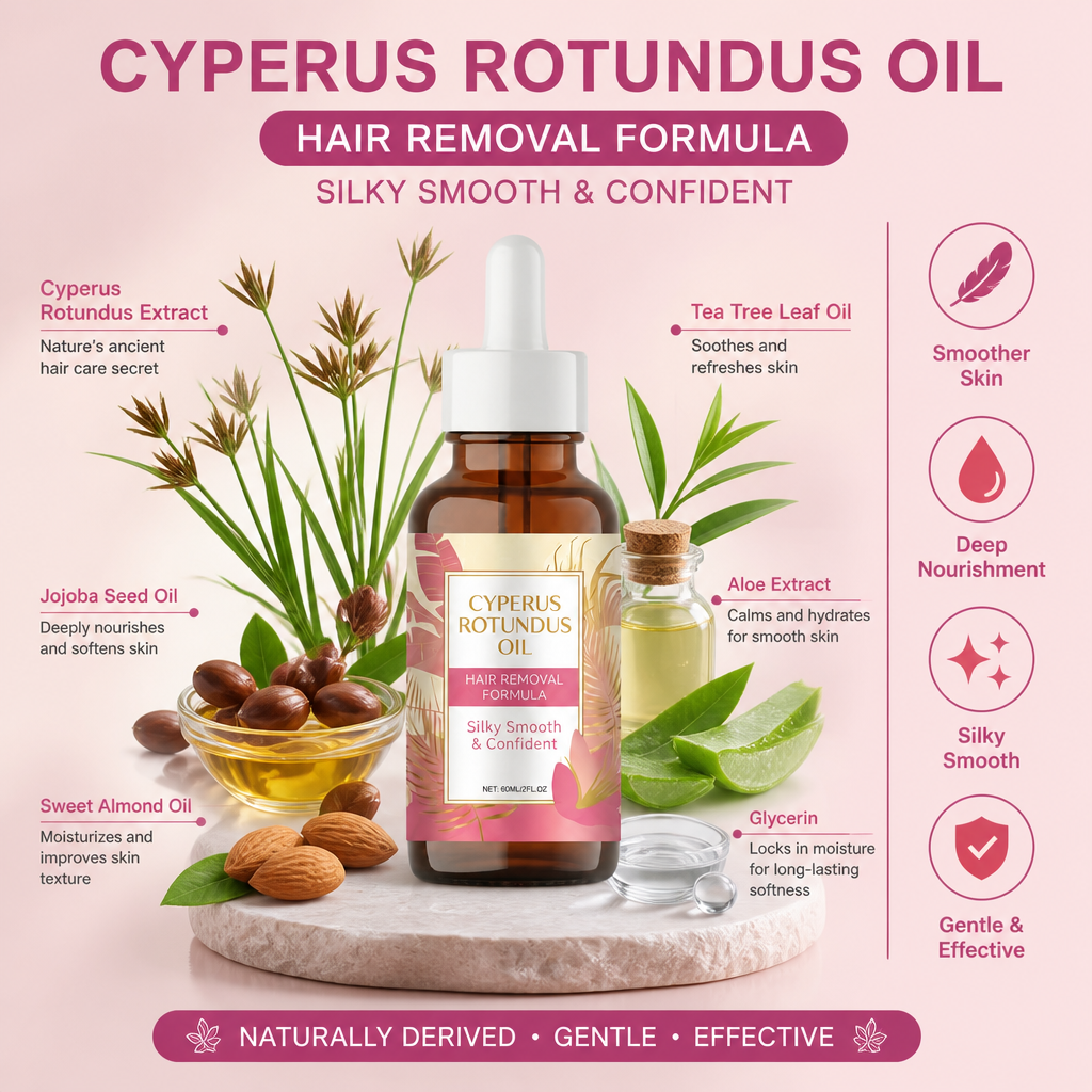 Cyperus Rotundus Oil – Naturally Derived Formula for Silky, Smooth Skin