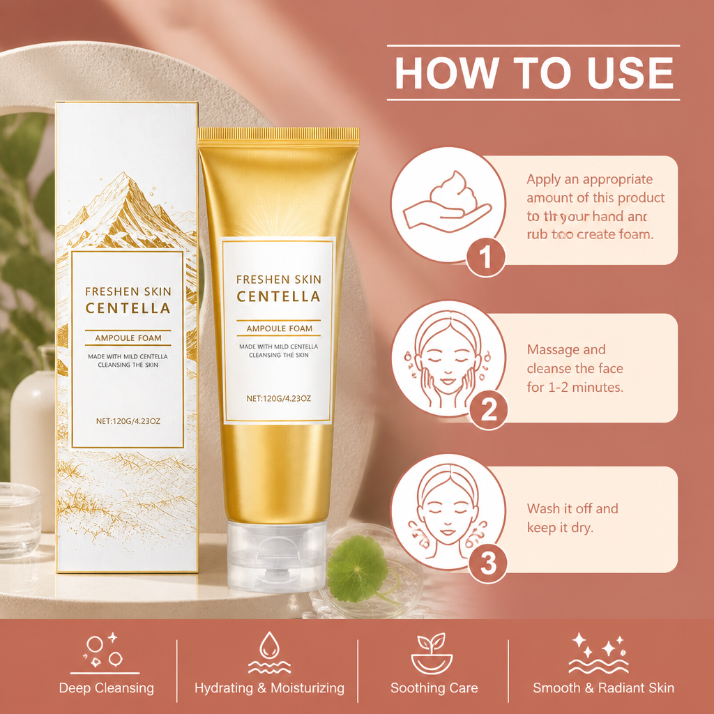 Centella & Hyaluronic Facial Cleanser – Gentle Deep Cleansing Foam