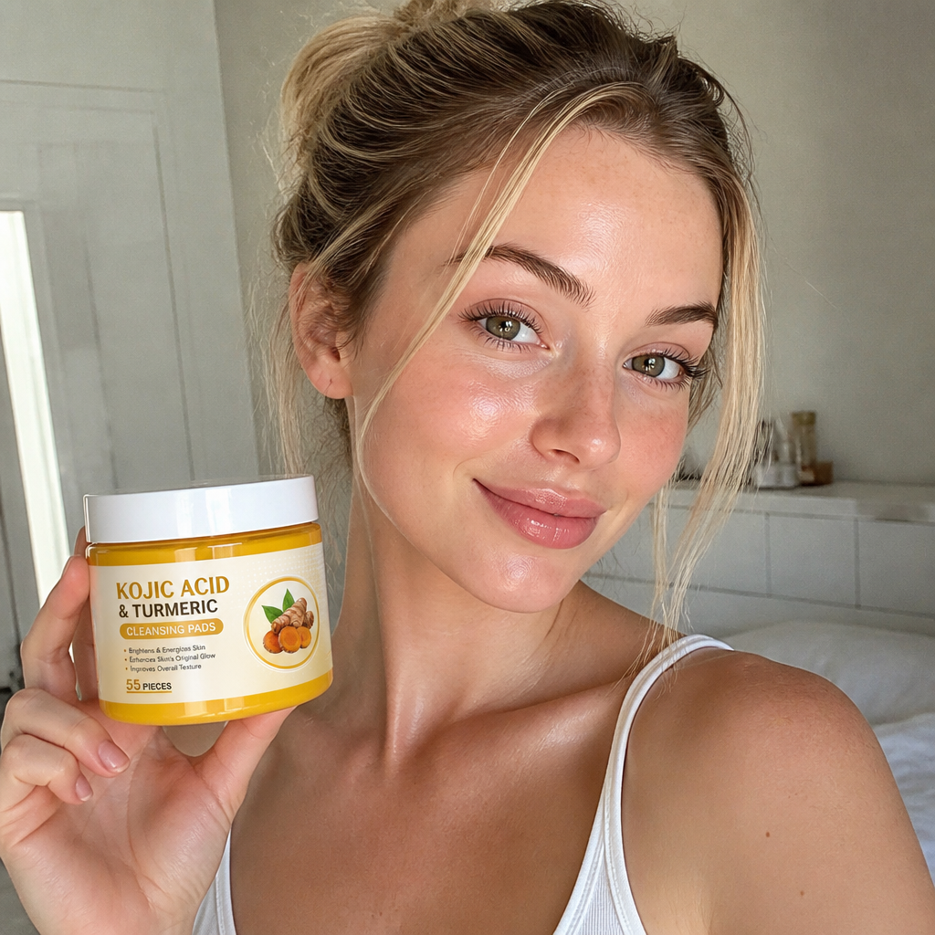 Kojic Acid & Turmeric Cleansing Pads for Brighter, Smoother Skin