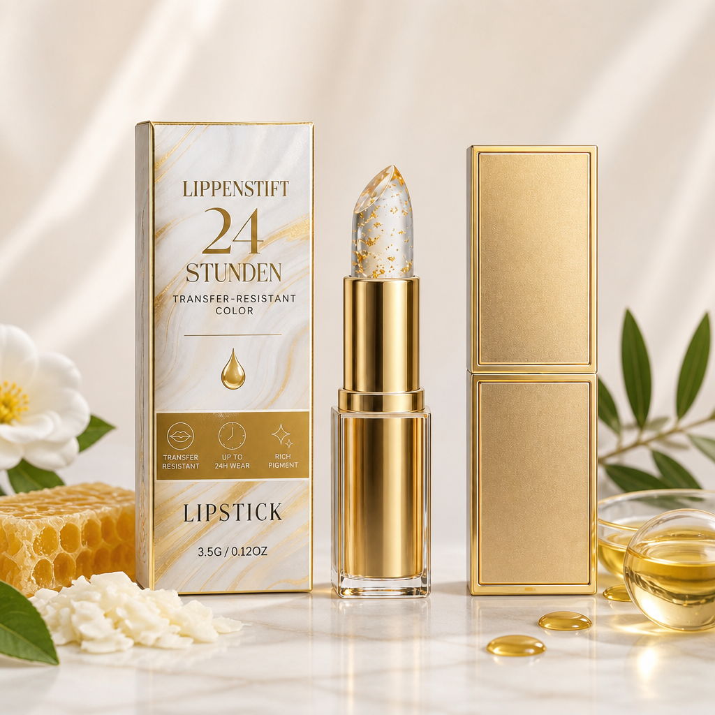 Transfer-Proof Color-Changing Lip Balm with Hyaluronic Acid & Gold