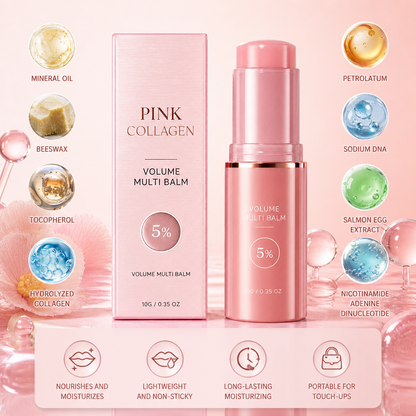 Nourishing Lip Balm with Collagen & Vitamin E for Soft, Smooth Lips