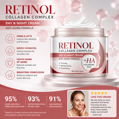 Retinol Firming Face Cream with Hyaluronic Acid for Smooth Radiant Skin