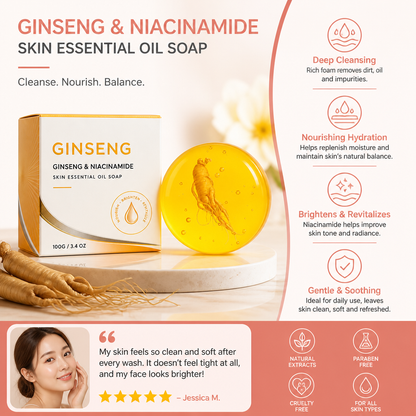 Ginseng & Niacinamide Facial Soap for Clean, Soft & Balanced Skin