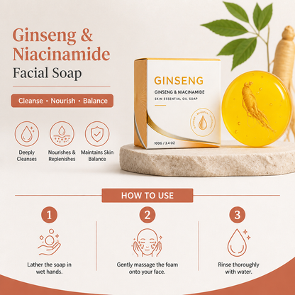 Ginseng & Niacinamide Facial Soap for Clean, Soft & Balanced Skin