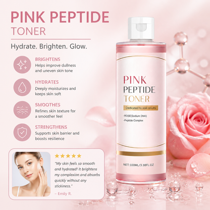 Pink Peptide Brightening Toner for Smooth, Hydrated & Radiant Skin