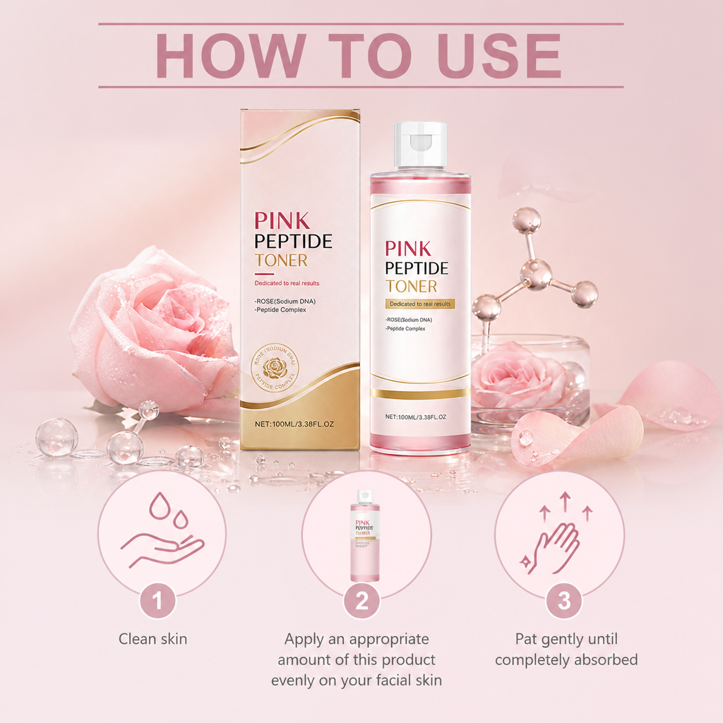 Pink Peptide Brightening Toner for Smooth, Hydrated & Radiant Skin