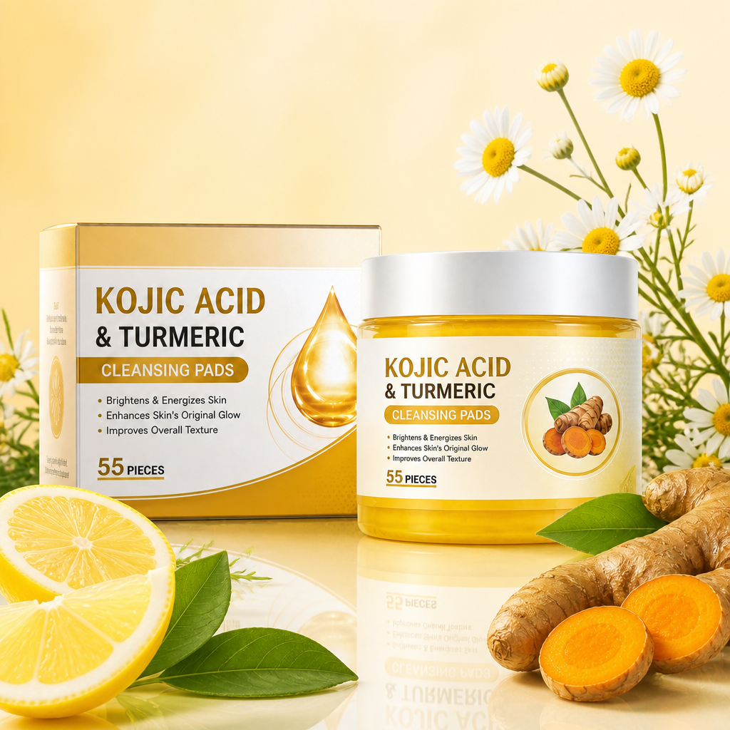 Kojic Acid & Turmeric Cleansing Pads for Brighter, Smoother Skin