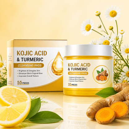 Kojic Acid & Turmeric Cleansing Pads for Brighter, Smoother Skin