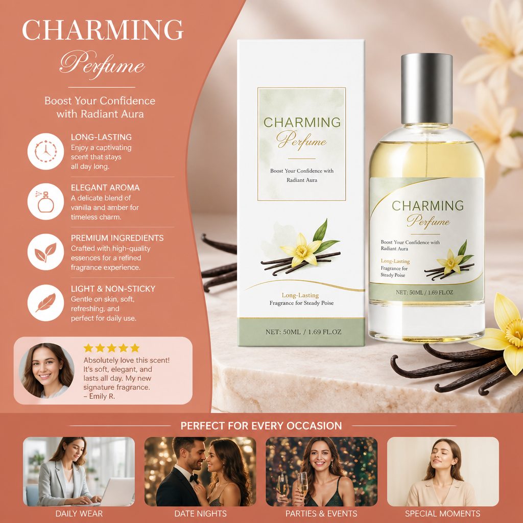 Charming Vanilla Amber Perfume – Elegant Long-Lasting Fragrance