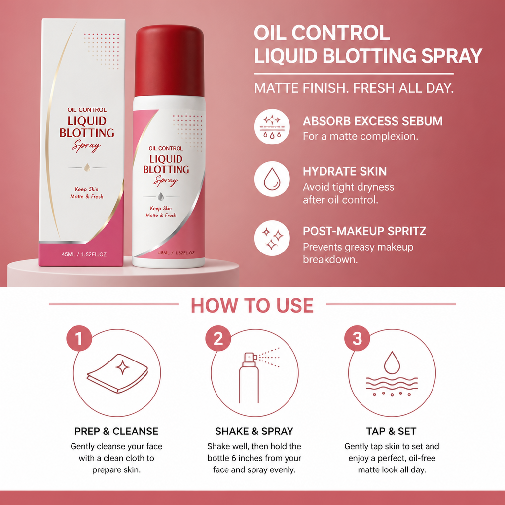 Oil Control Liquid Blotting Spray – Matte Finish For Fresh Looking Skin