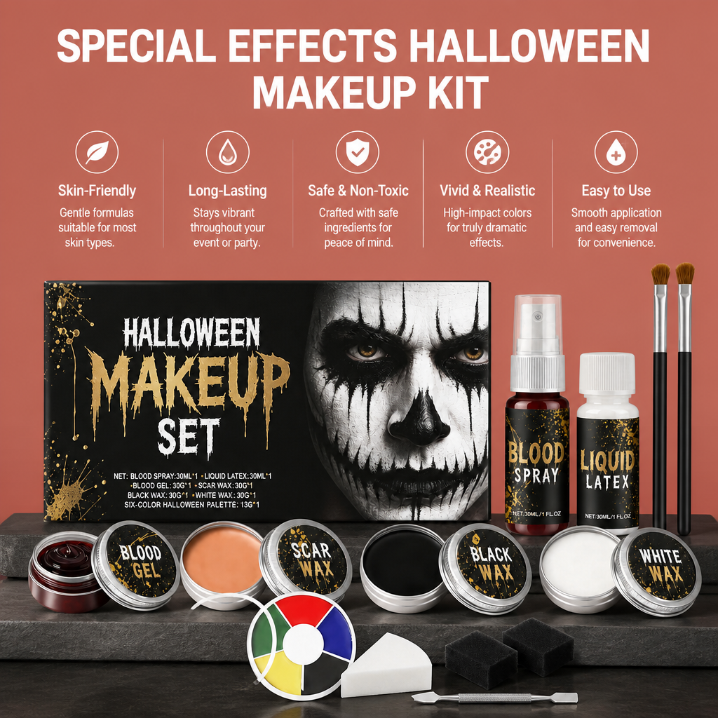Special Effects Halloween Makeup Kit – Realistic FX for Costumes & Cosplay
