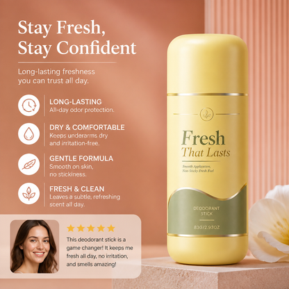 Long-Lasting Deodorant Stick for Fresh, Dry & Comfortable Underarms