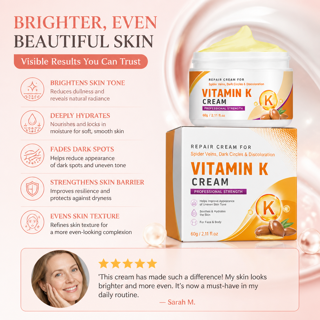 Vitamin K Body Cream – Hydrates & Improves Uneven-Looking Skin