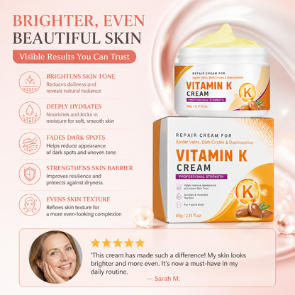 Vitamin K Body Cream – Hydrates & Improves Uneven-Looking Skin