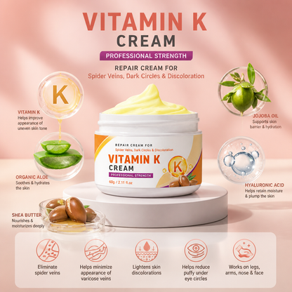 Vitamin K Body Cream – Hydrates & Improves Uneven-Looking Skin