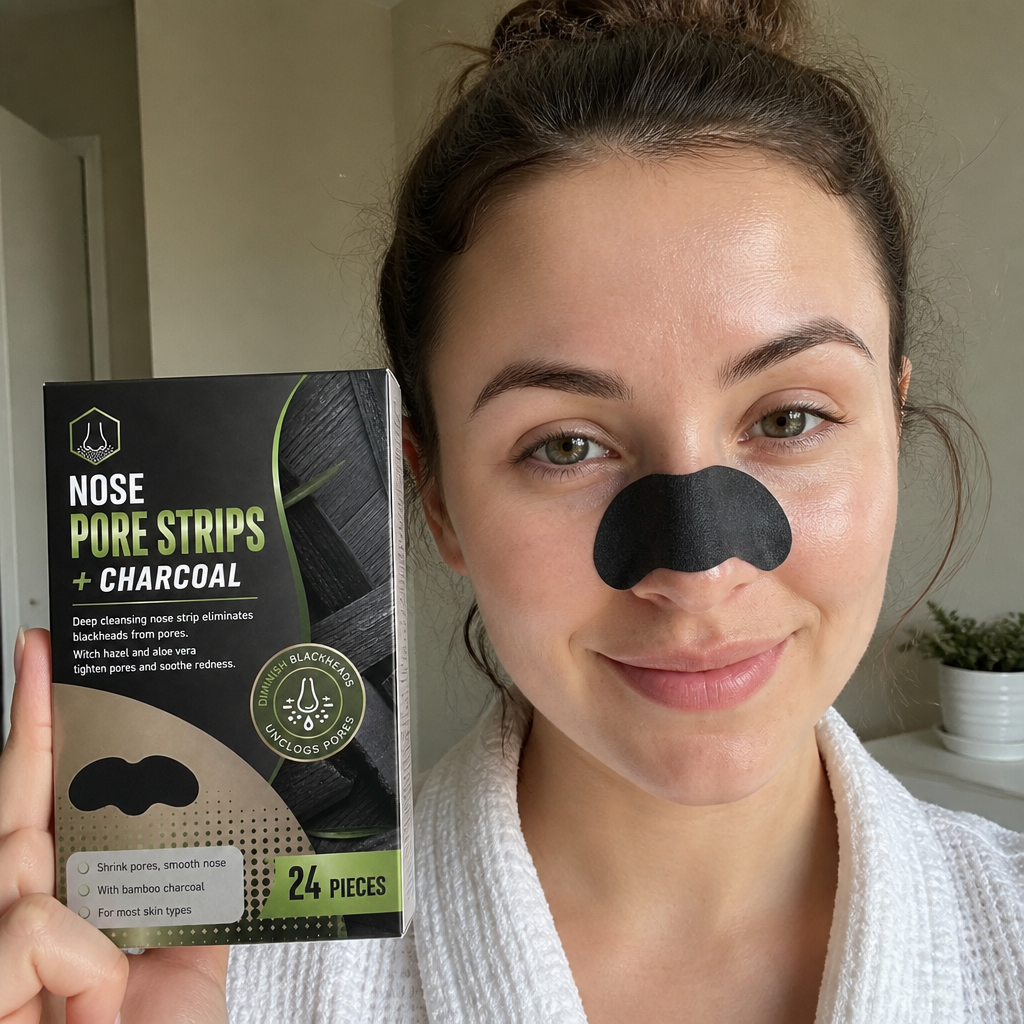 Charcoal Nose Pore Strips for Clear, Smooth-Looking Skin