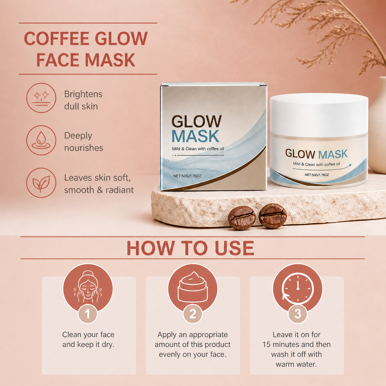 Coffee Glow Face Mask – Nourishing Formula for Soft, Radiant Skin