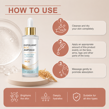 Rice Bran & Niacinamide Exfoliating Ampoule – Brightens and Hydrates Skin