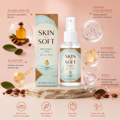 Jojoba Dry Oil Body Spray – Lightweight Hydration for Silky Smooth Skin