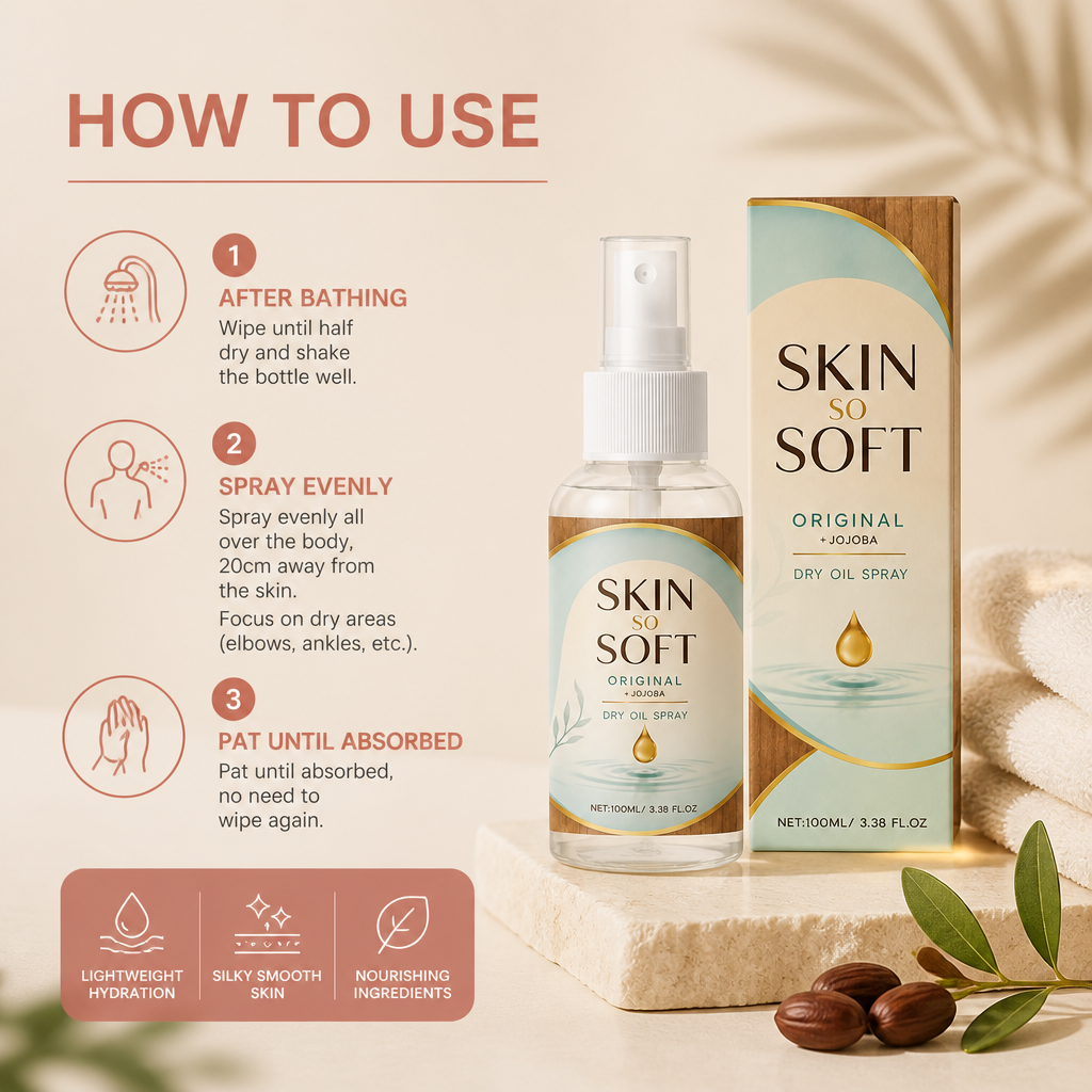 Jojoba Dry Oil Body Spray – Lightweight Hydration for Silky Smooth Skin