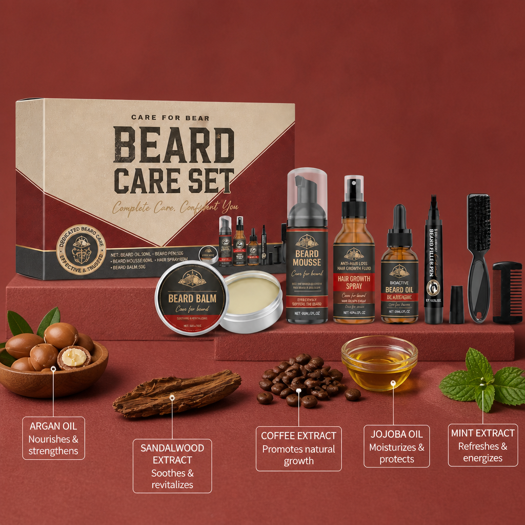 Complete Beard Care Set – Nourishing Routine for a Soft, Groomed Beard