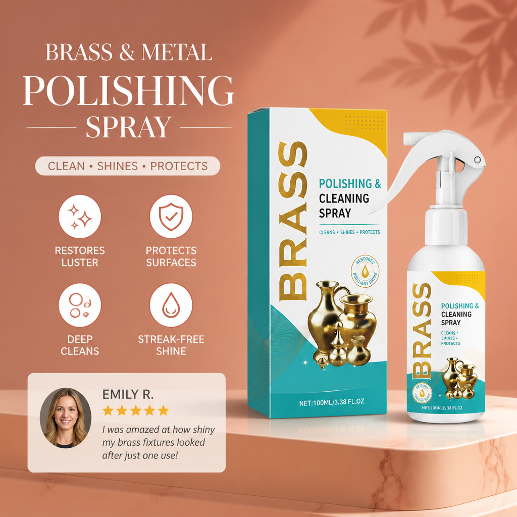 Brass & Metal Polishing Spray – Restores Shine With Deep Cleaning Care
