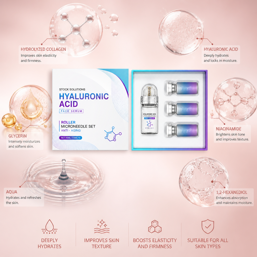 Hyaluronic Acid Roller Serum Kit – Hydrating Formula for Smooth, Radiant Skin
