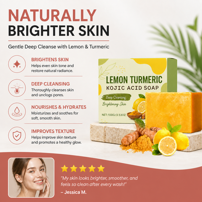 Lemon Turmeric Kojic Cleansing Bar for Brighter, Smoother Skin